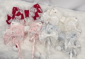 ♡【全4色】MAID 3way マシュマロリボンの夢色フリルレースリボンヘアクリップ light blue ♡