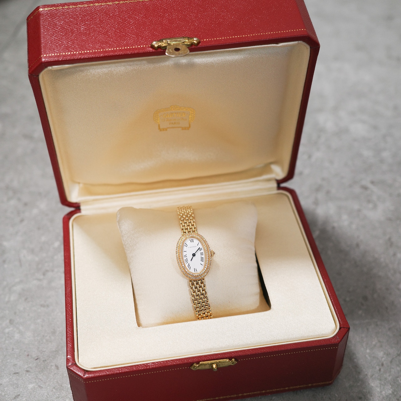 <正規修理済> カルティエ ベニュワール XS ゴールド ベゼル 純正 ダイヤモンド