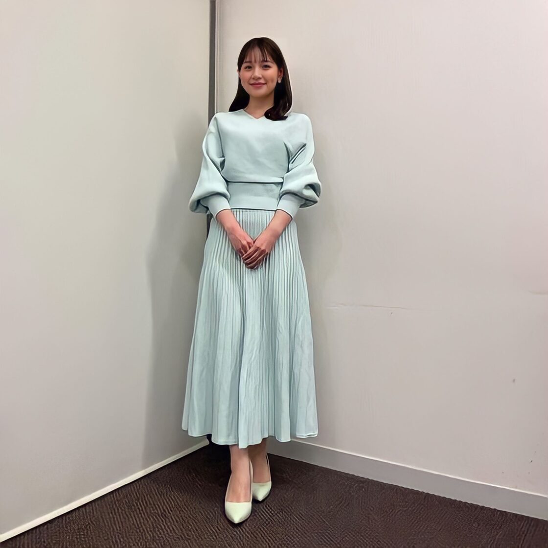 渡辺瑠海アナウンサー着用】Mint color set-up one-piece | PAY ID