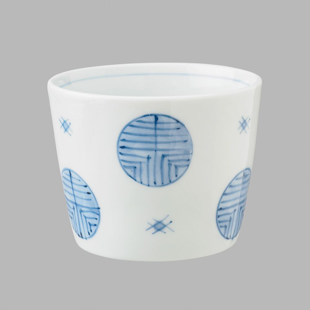 染付丸文井桁散らし文(中)