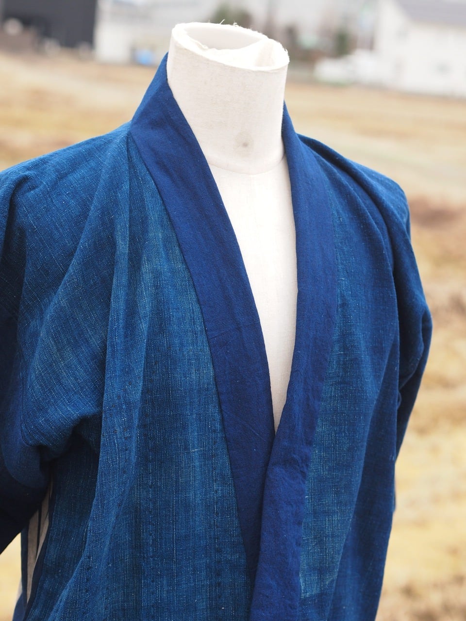 古布　手織りの麻の野良着　藍染め　粗め　厚地の麻布 2025年最新】野良着 麻の人気アイテム - メルカリ