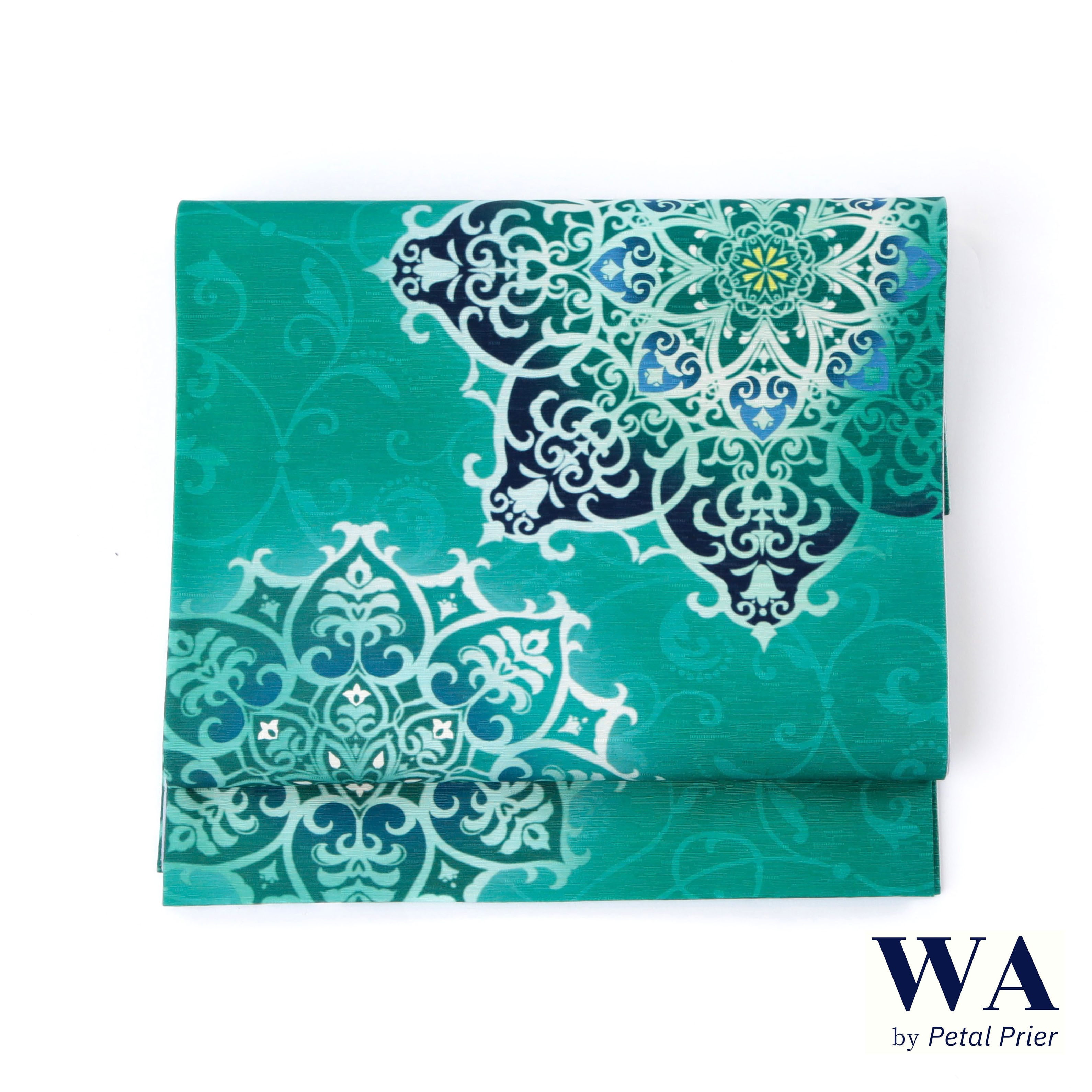 【訳あり特別価格】　正絹　袋帯　全通柄　リバーシブル　正倉院華文　アラベスク ツーシーズンリバーシブル袋帯 全通柄 正絹 正倉院百彩文 未使用に近い