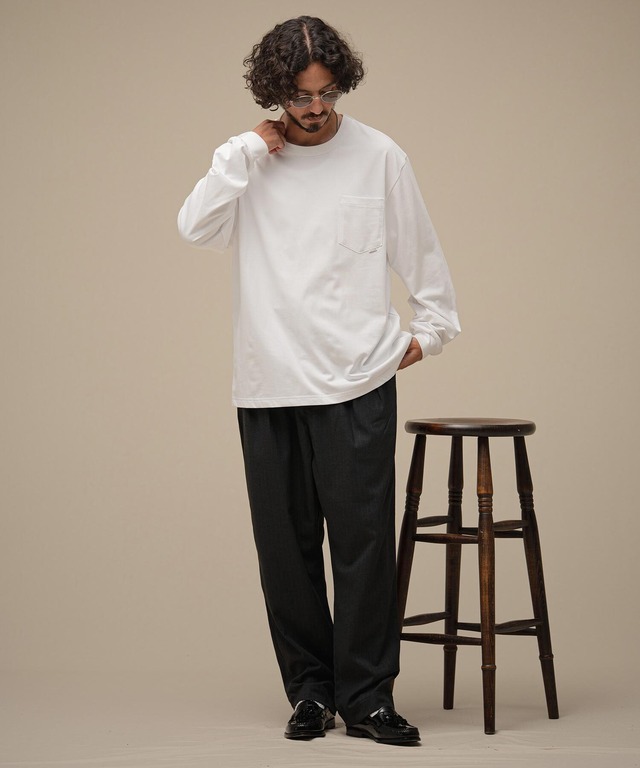 THEOREM Flag Label Poketed LS Tee (BRN) TRM-2624016