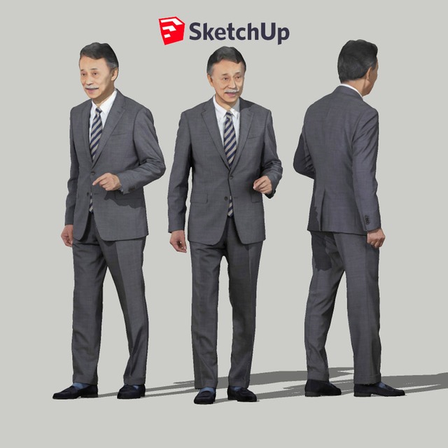 SketchUp素材　3D人物モデル ( Posed ) 045_Ken - メイン画像