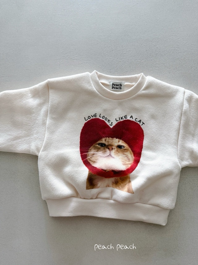 【取寄】peach peach|heart cap sweatshirt|ハートキャップスウェット|XS-XXL|kids&jr|25 winter