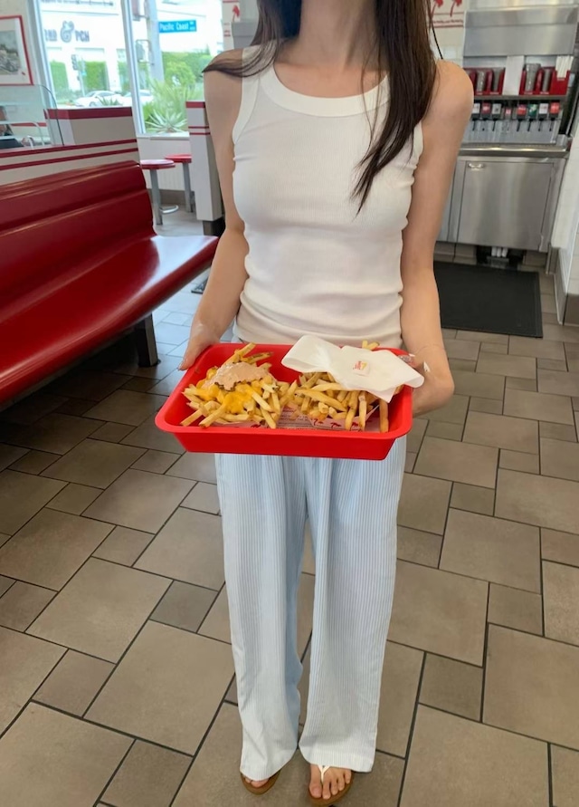 (即納) vegetable / Summer stripe pants