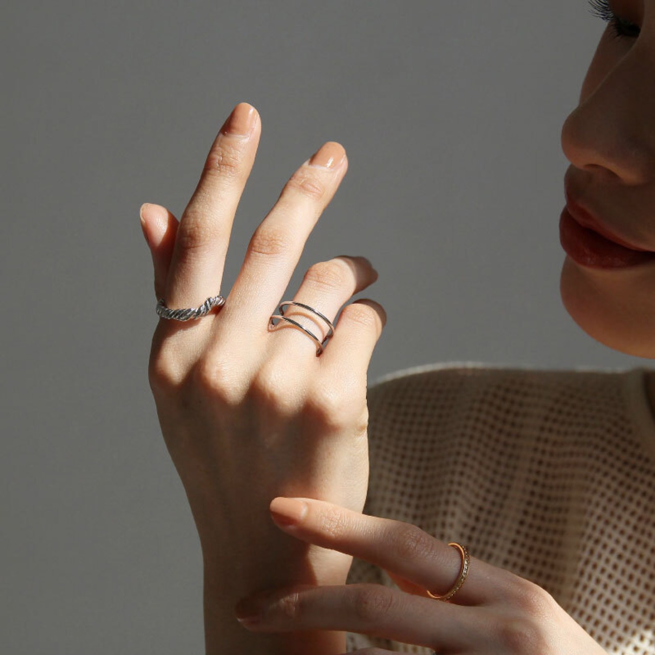 【ネコポス便】SILVER925  ロープデザインリング 地銀 1691