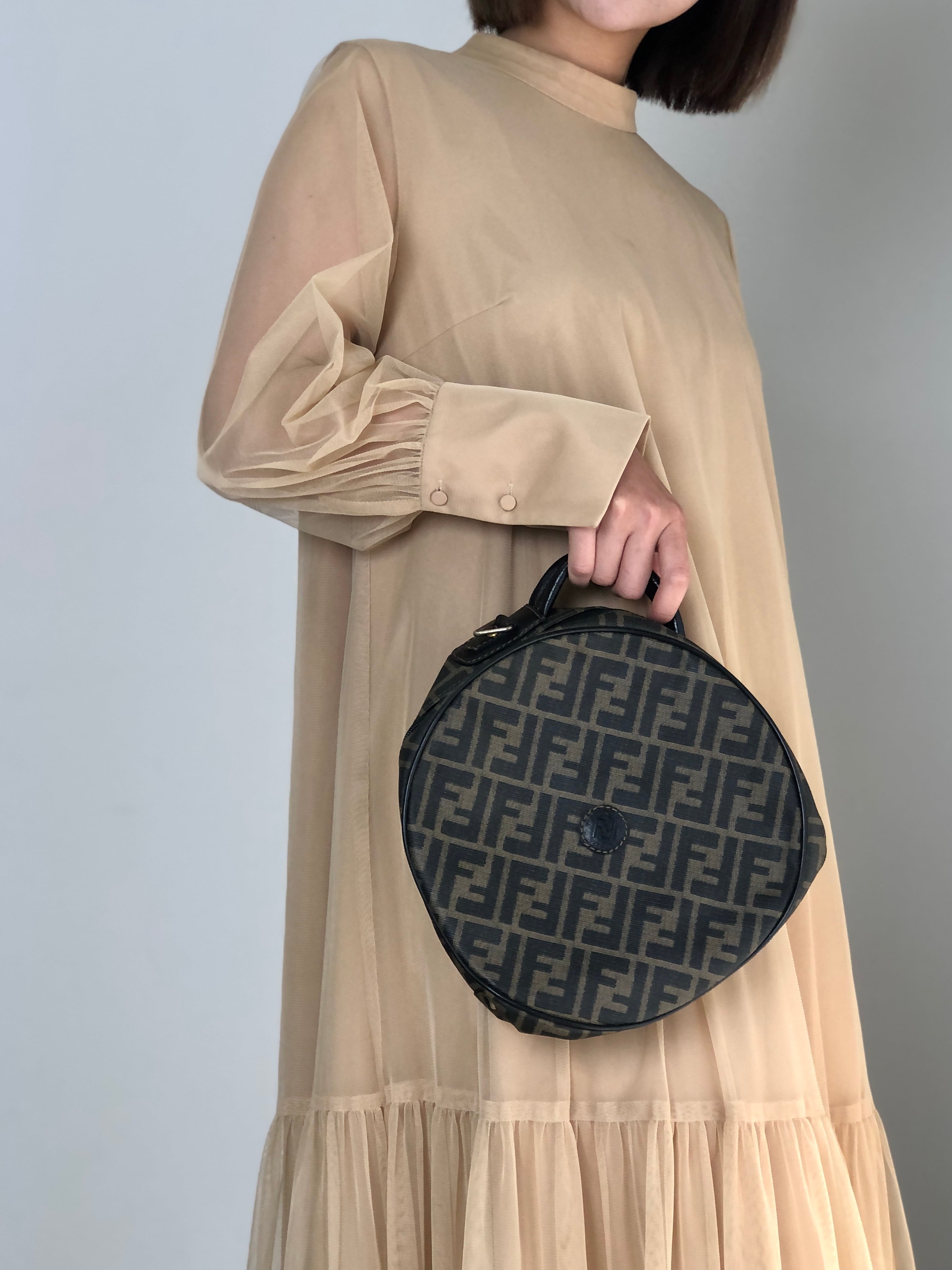 FENDI フェンディ ズッキーノ FFプレート キャンバス×レザー トート