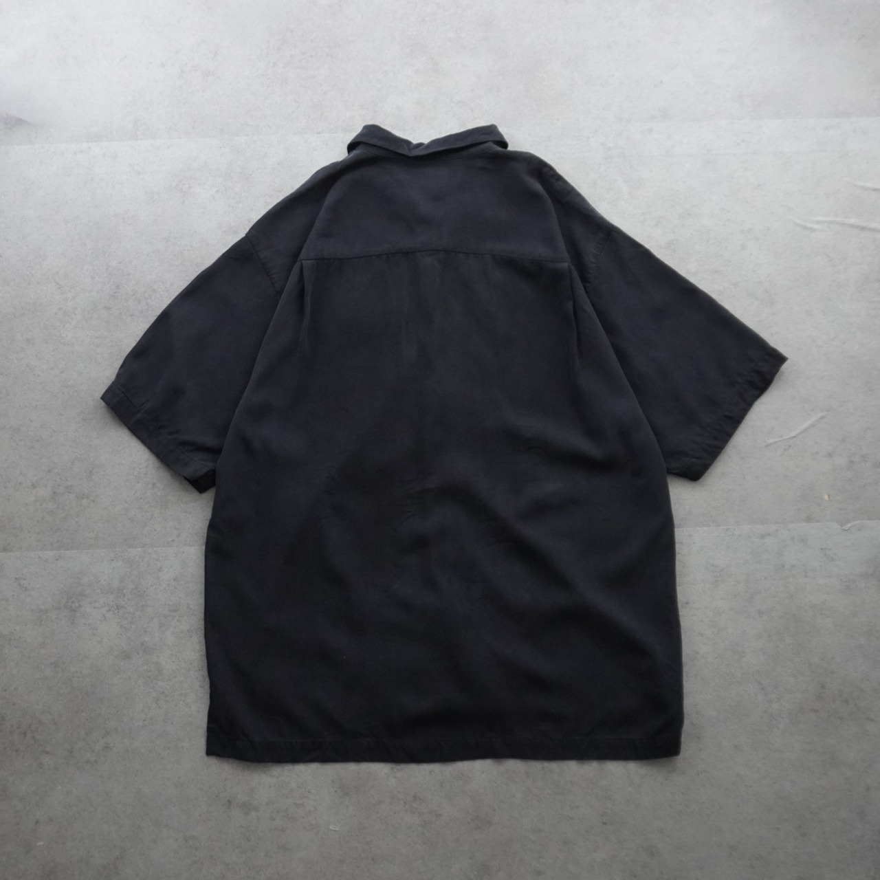 Tommy Bahama Silk open-collar shirt black [L] 古着 - 2