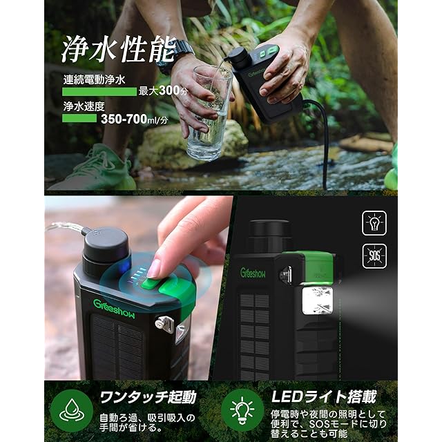 【日本防災安全協会認証品】 Greeshow 携帯浄水器 浄水器 GS-2811 Amazon.co.jp: 【防災安全協会認証品】 Greeshow 携帯浄水器