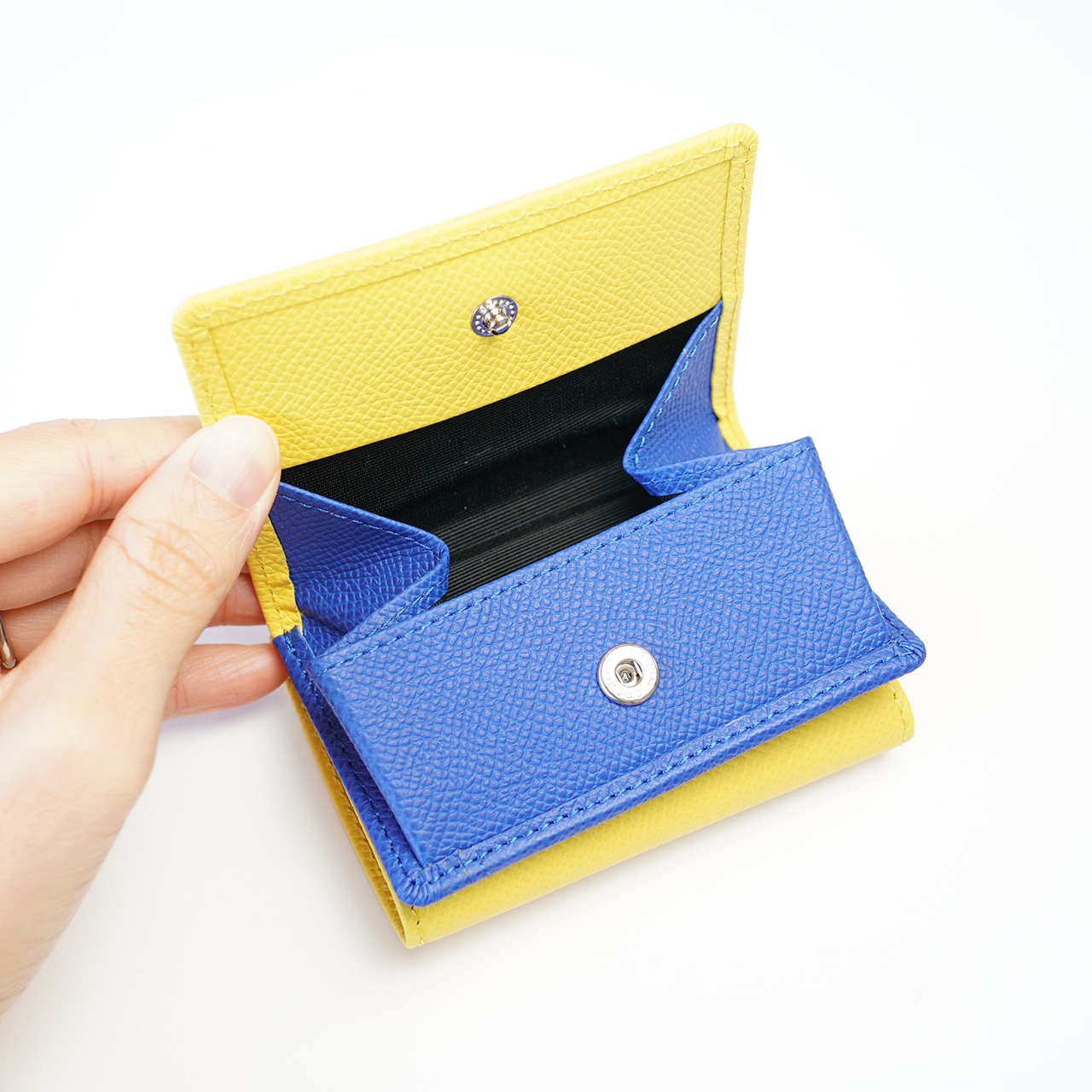 Mini wallet ジョーヌ×ロイヤルブルー・画像2