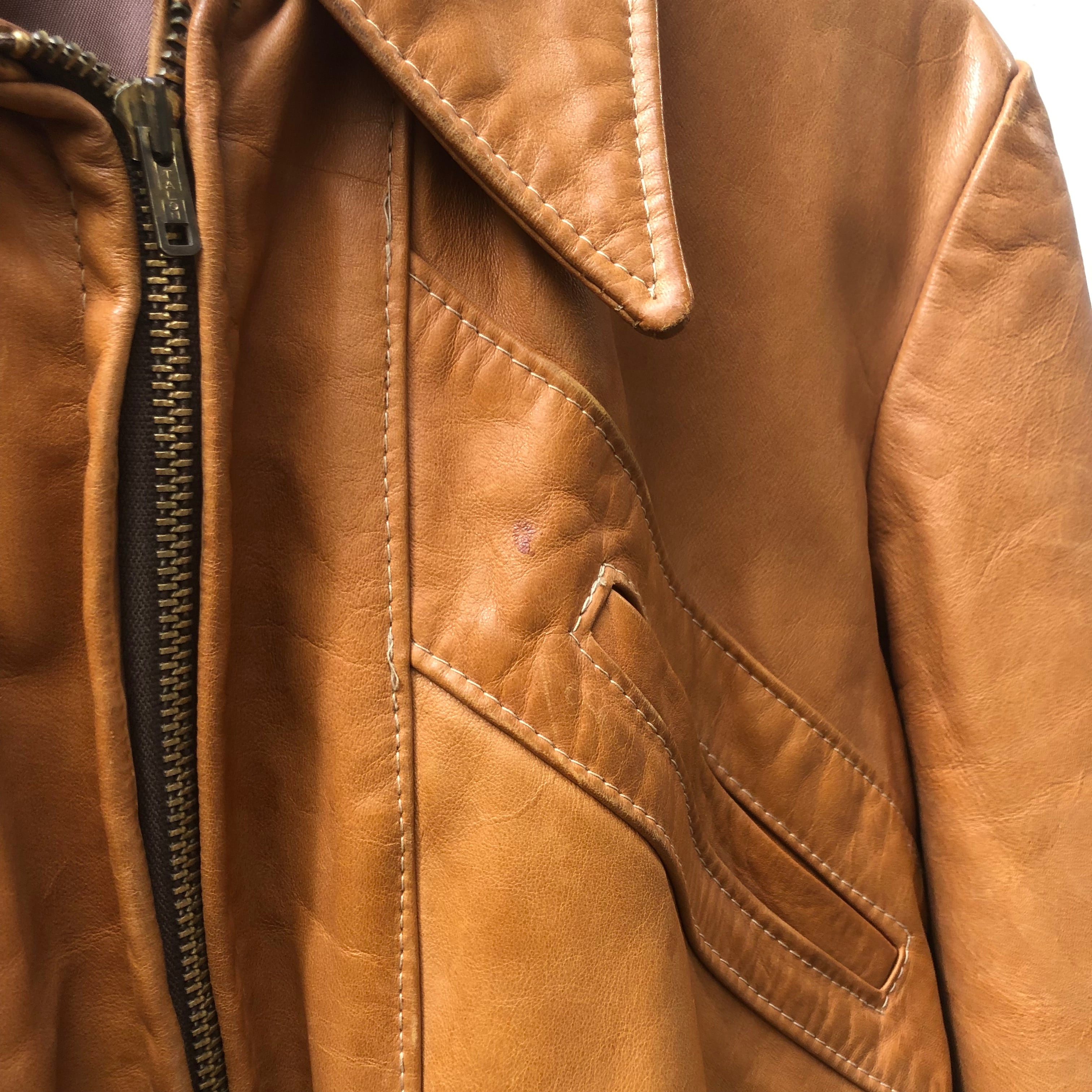 70's natural comfort leather jacket袖丈57cm