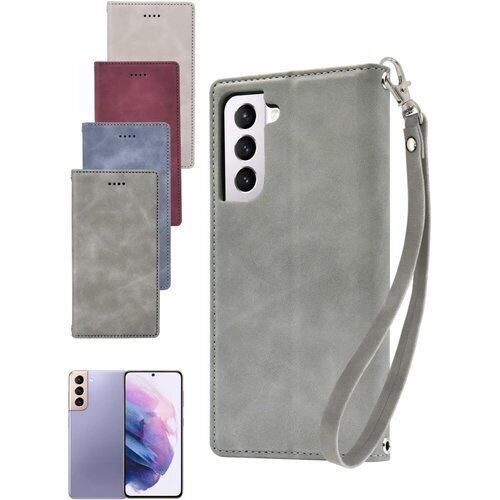 シズカウィル Galaxy S21 5G SC-51B SCG09 ケース カバー 手帳型 アイファンデ2 フロスティグレー 1個入り 1085