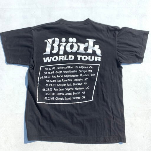 00's Bjork ビョーク 2003 WORLD TOUR Tシャツ 非公式 ブート パキ綿