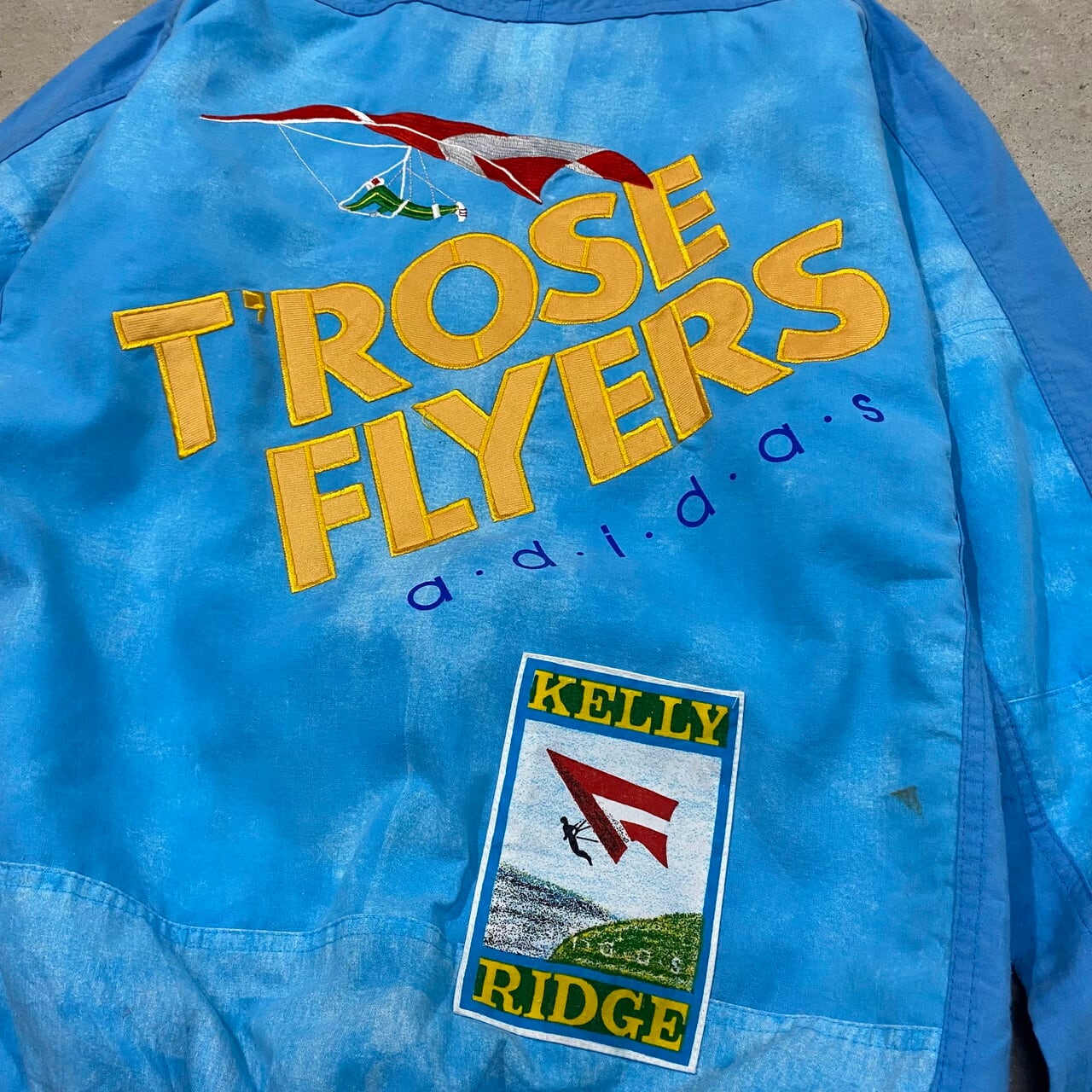 80年代 アディダス 刺繍 T'ROSE FLYERS プルオーバー コットンシャツ