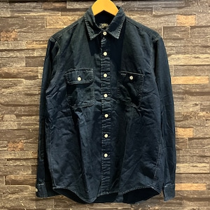 RALPH LAUREN INDIGO HOUNDTOOTH WORK SHIRT