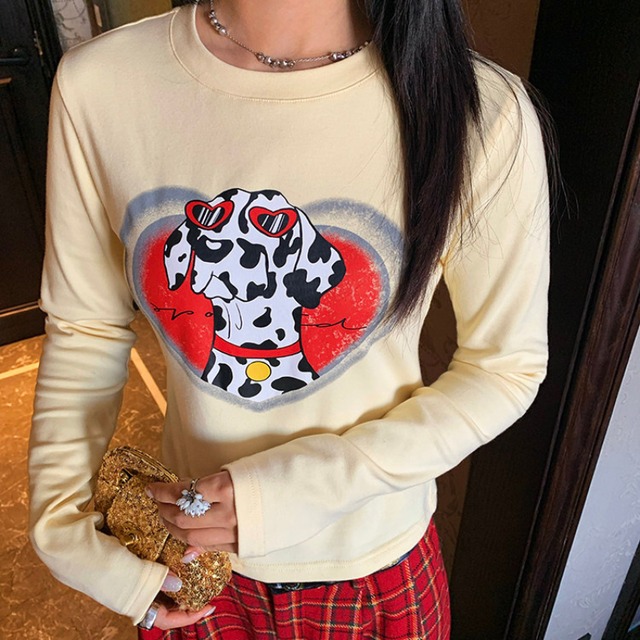 sunglasses dalmatian heart print tee  e1834