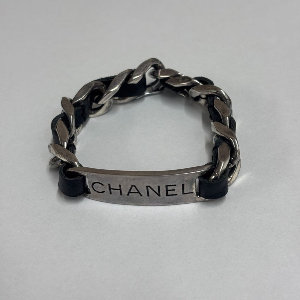 CHANEL シャネル 96SS PLATE BRACELET ブレスレット シルバー×ブラック 