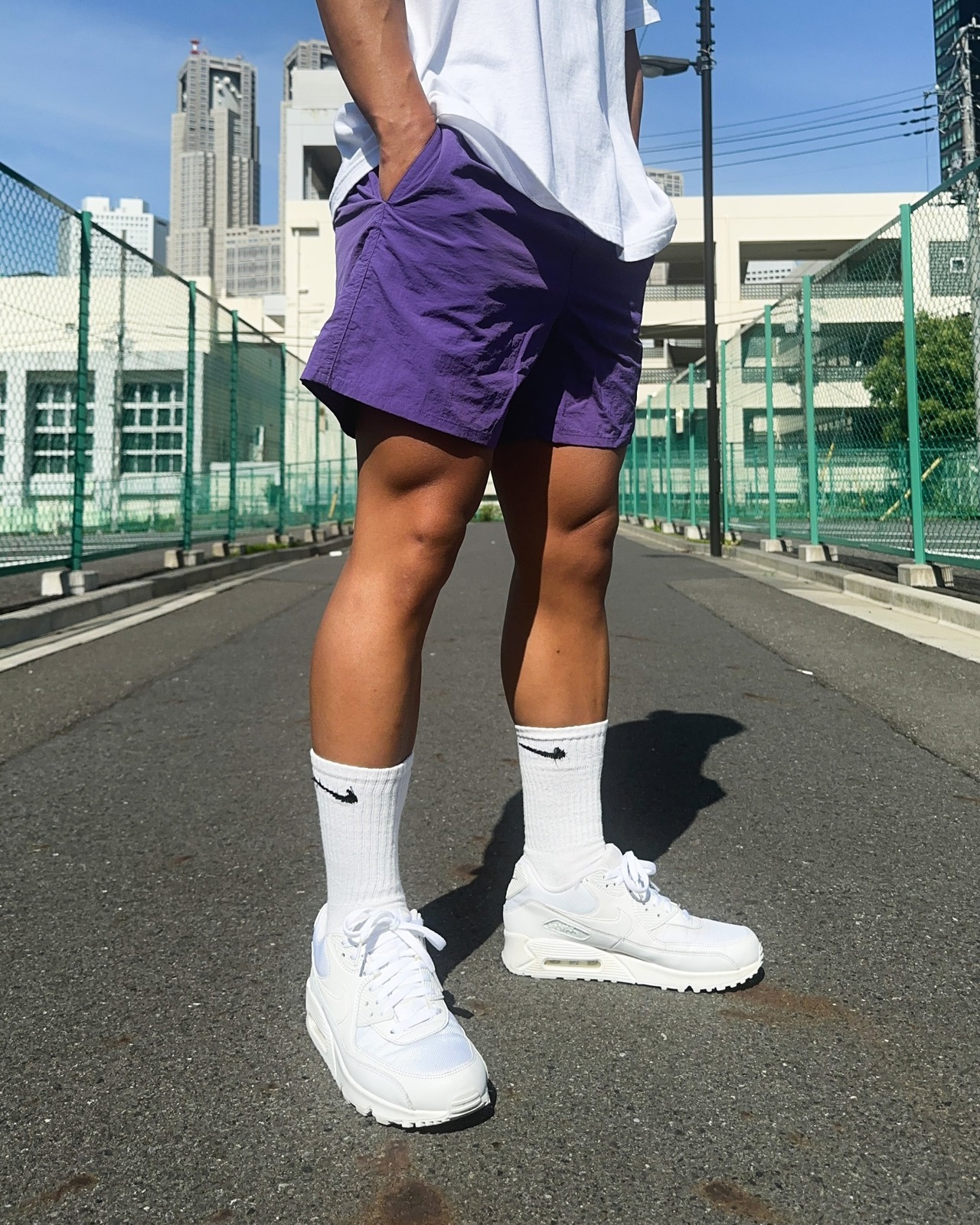 BASIC ONE POINT VERSATILE SHORTS - PURPLE