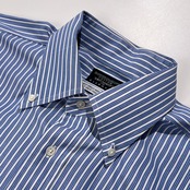 GLENOVER グレンオーバー ストライプ BD 長袖 ドレスシャツ サイズ L /ホワイト×ブルー/メンズ