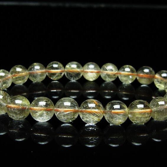 ルチルクォーツ ブレスレット 9mm タイチンルチルクォーツ タイチンルチル 一点物 メール便可 [M便 1/10] 111-49011