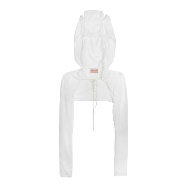 【bonnae】Antler hoodie bolero White