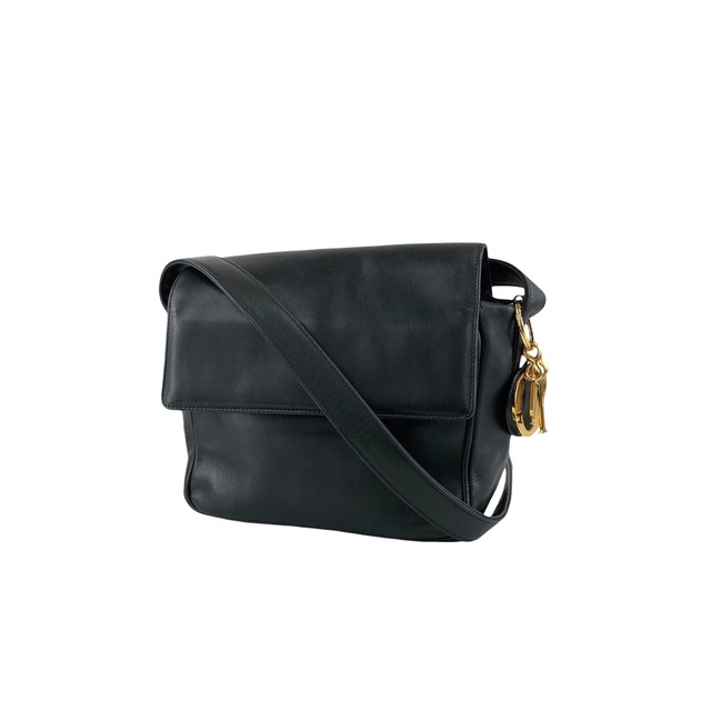 Christian Dior クリスチャン ディオール ショルダーバッグ ブラック ロゴ チャーム レザー vintage ヴィンテージ オールド ssswaj