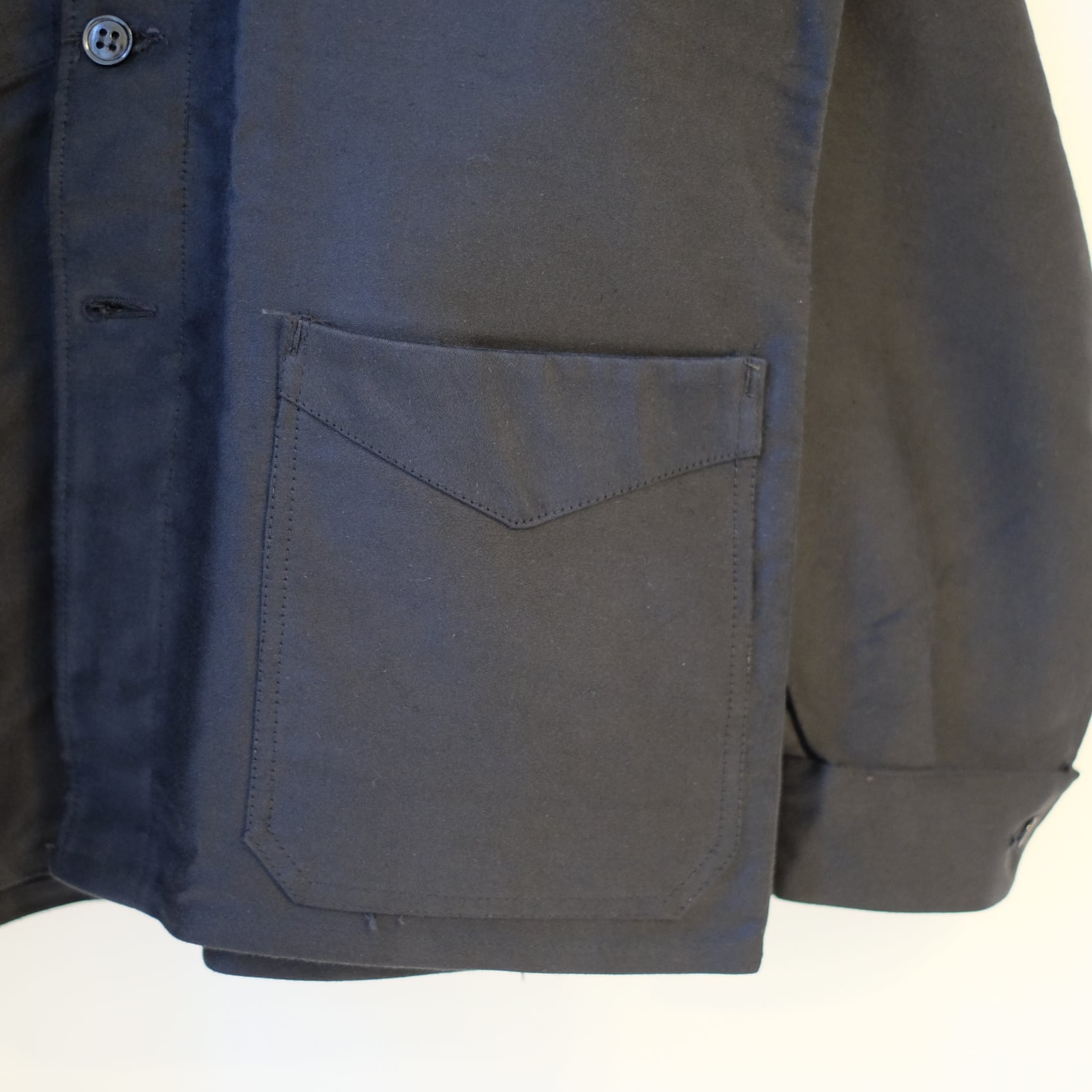 40's LE SUPER FLERIEN BLACK MOLESKIN JACKET DEAD STOCK 40's LE SUPER FLERIEN BLACK MOLESKIN JACKET DEAD STOCK