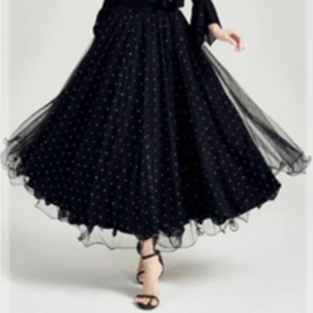 ダイヤモンドチュール・フレアロングスカート ds0581