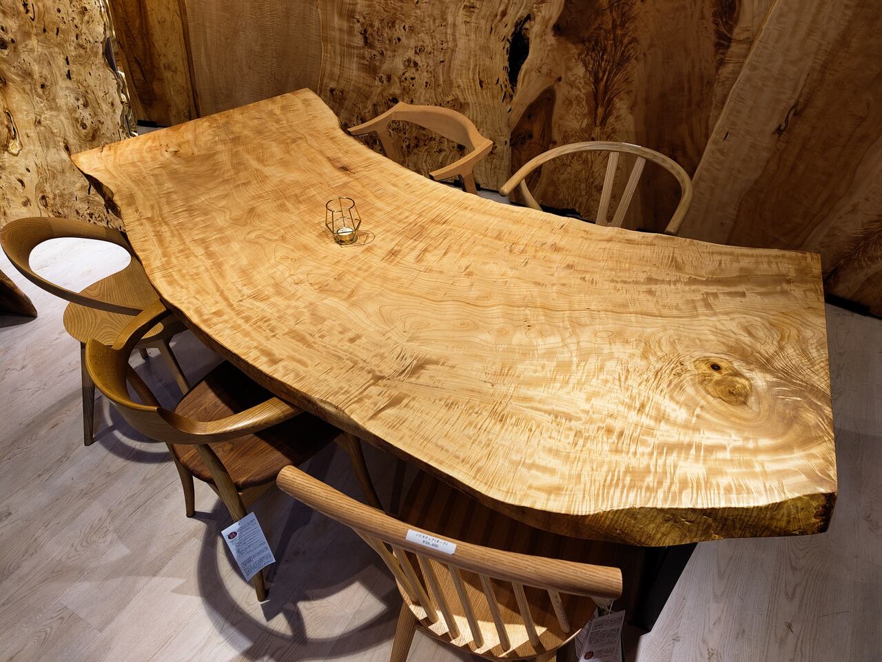 ≪青山店≫白栃（トチ） 全面杢 一枚板 2200×840-910×60 221267 | 千年
