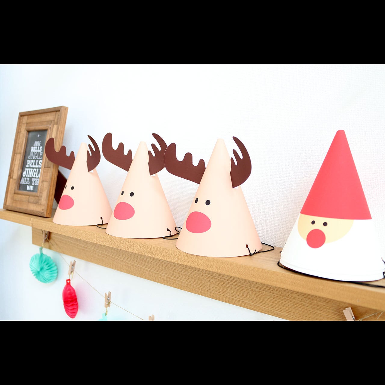 サンタ＆トナカイの手作りクリスマスパーティーハット素材2点セット