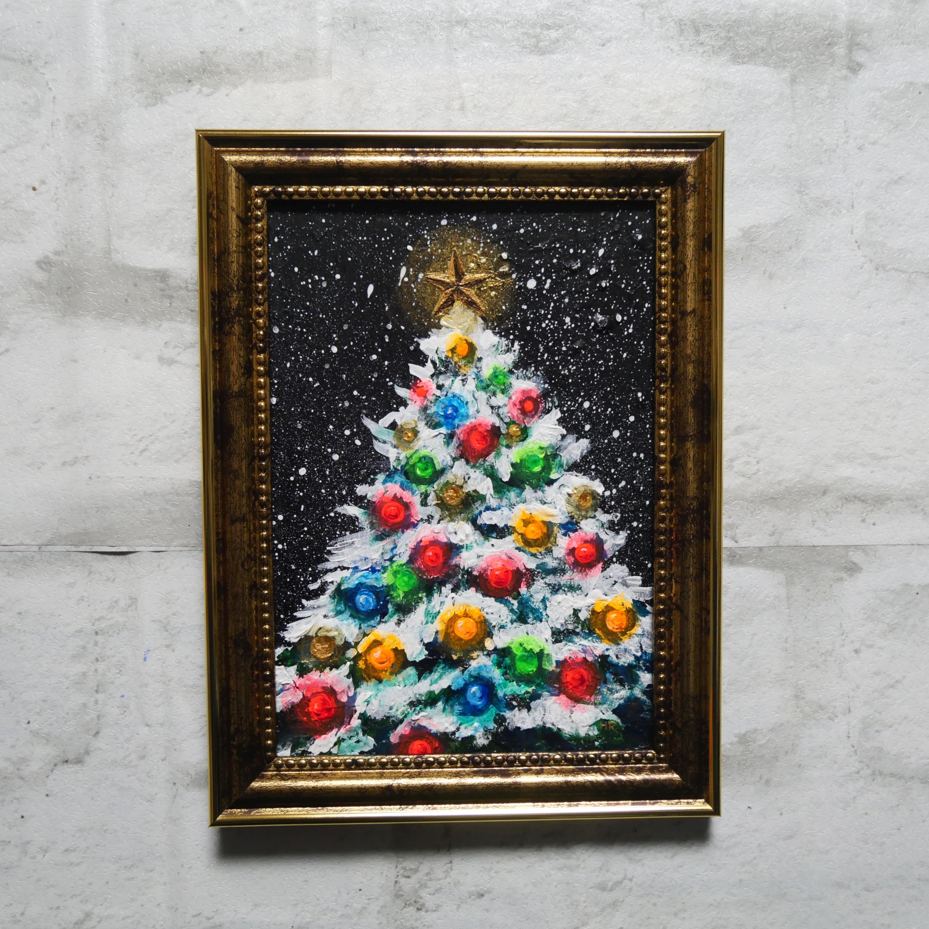 油絵 油彩 油彩画 絵 絵画 【冬の林の兎】 | HIROSHI1990