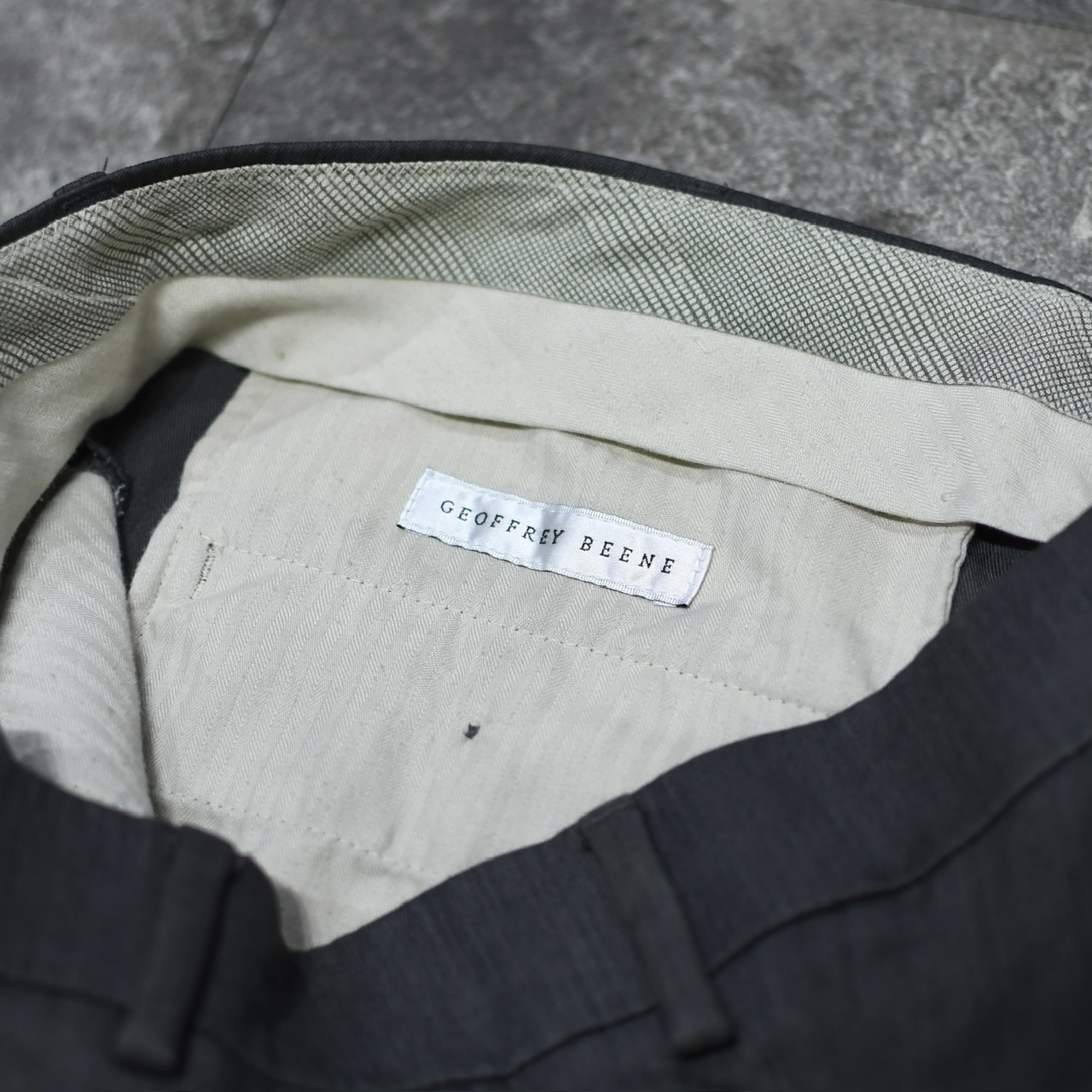 Geoffrey Beene 杢調 drape silhouette gray slacks