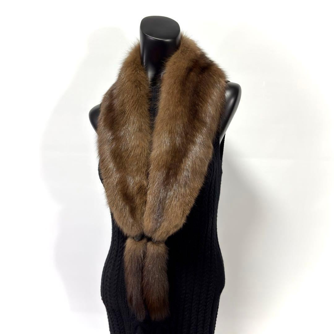【黒貂】RUSSIAN SABLE ロシアンセーブル リアルファー ショール RUSSIAN SABLE】ロシアンセーブル 黒貂 リアルファーショール | KS JAPAN