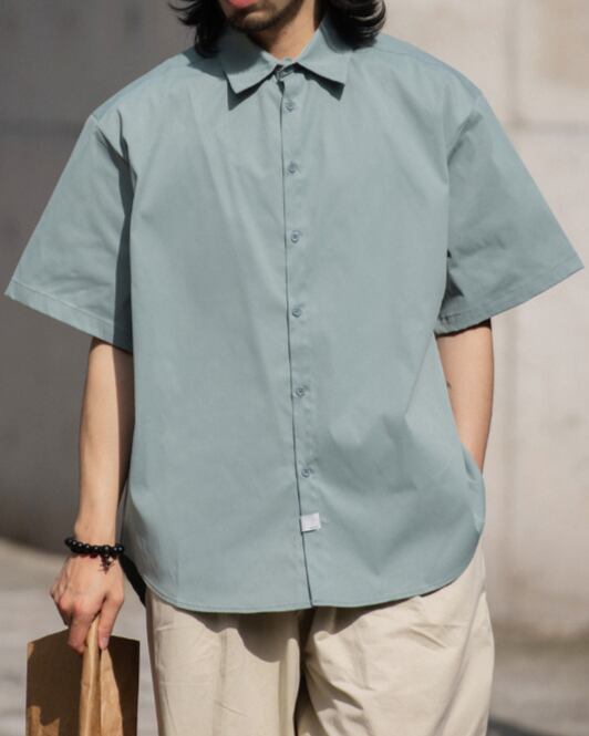 Oversized Button-Down Short Sleeve Shirt x01382 | XPOSE