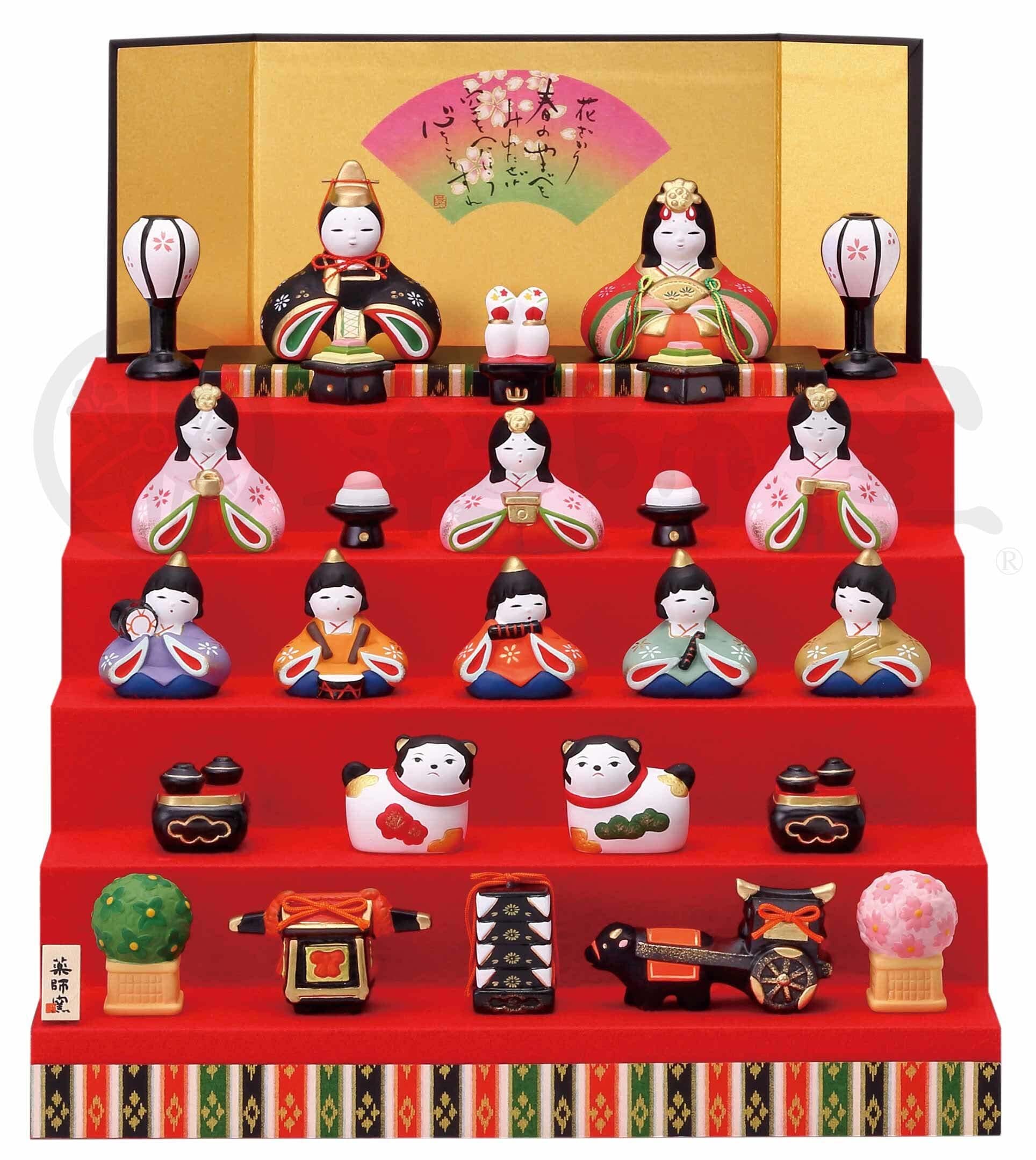薬師窯(yakusigama） 錦彩華みやび雛(三段飾り) ♡匿名配送♡ 在庫セール】薬師窯(yakusigama） 錦彩華みやび雛(五段飾り) 【2484