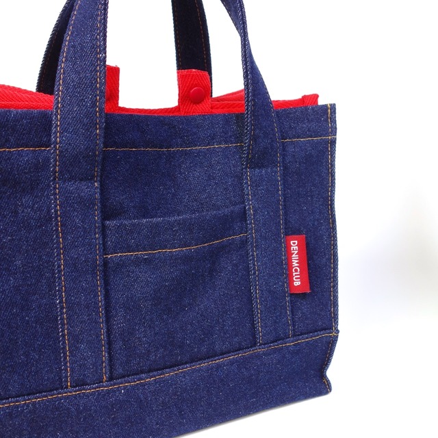 保冷バッグ Sサイズ デニム 小さい ミニ かわいい おしゃれ お弁当 テイクアウト お持ち帰り エコバッグ コンビニ 保温 たためる 洗える インナー バッグ分離型 Denimclub