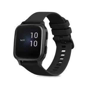 【数量限り】kwmobile 交換ベルト Garmin Venu Sq Music/Sq対応 バンド - シリコンバンド ソフト TPU 耐久性 黒色