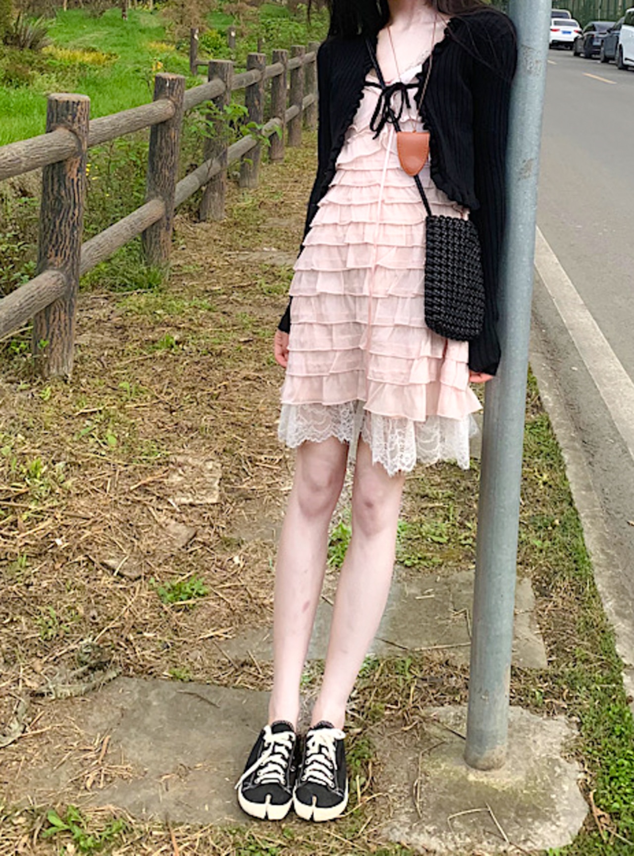 ブラックオープンカーディガン LK1737