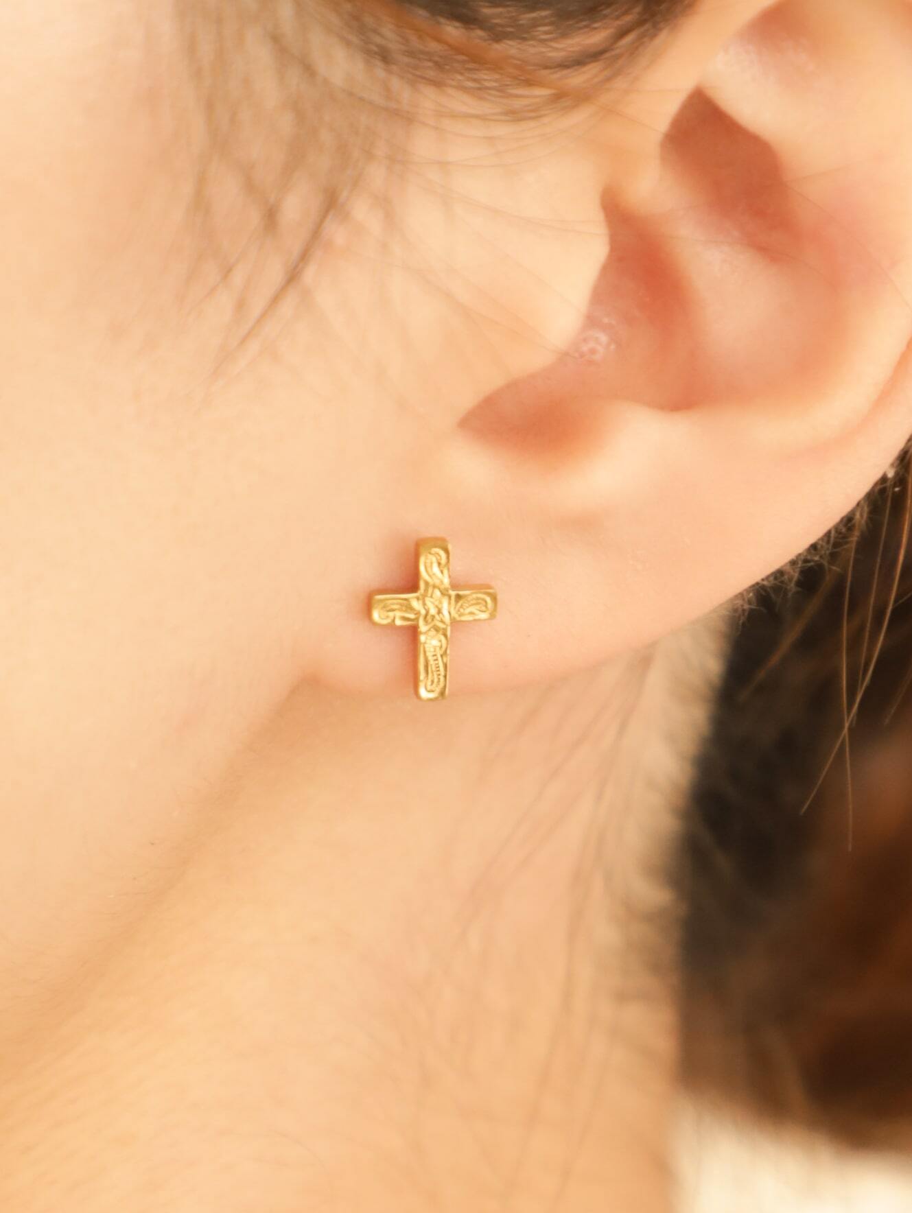 316L hawaiian cross pierce（ 片耳用 ）#p06 | rani