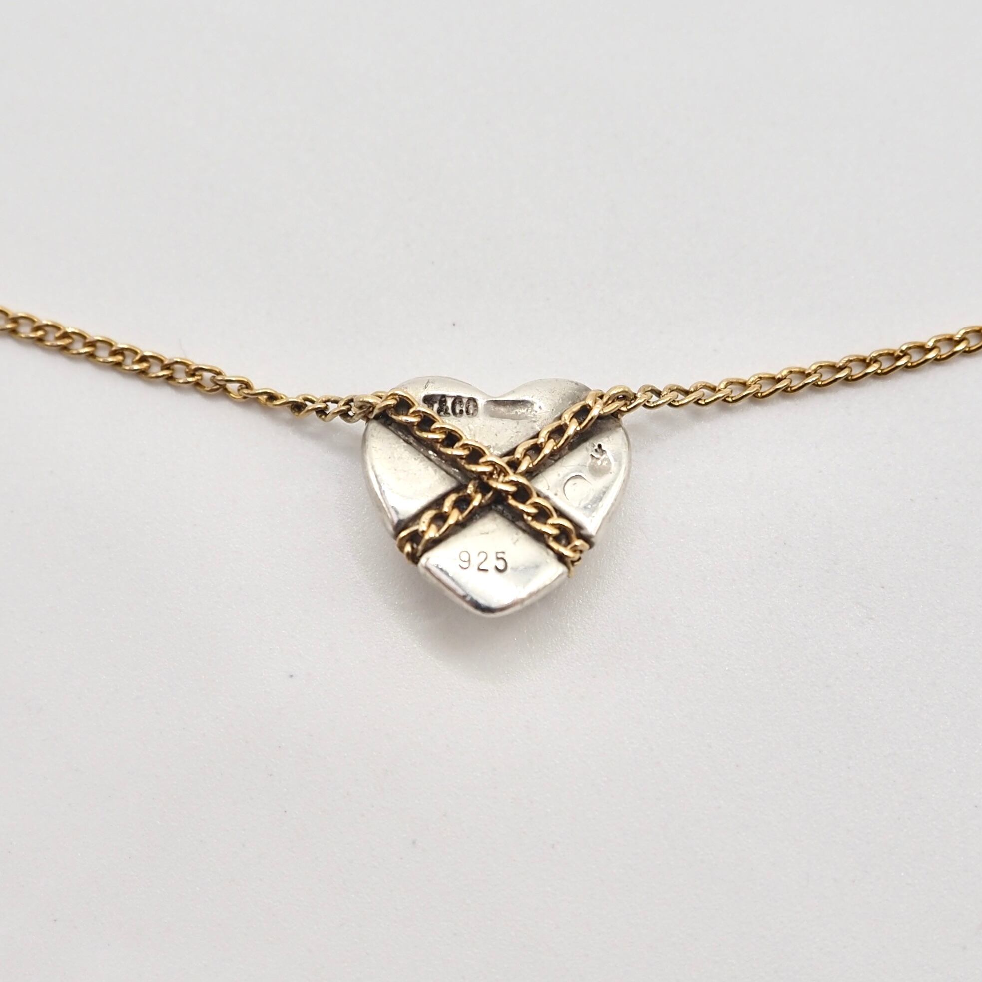 Tiffany&Co. ハートクロスチェーンネックレス シルバー925 K18
