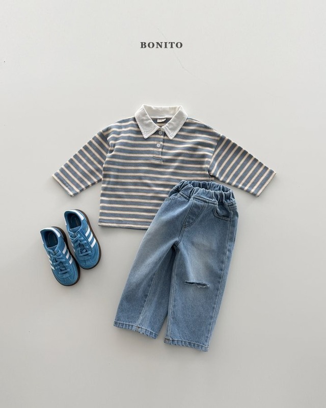 【予約】Tommy Stripe Collar Tee