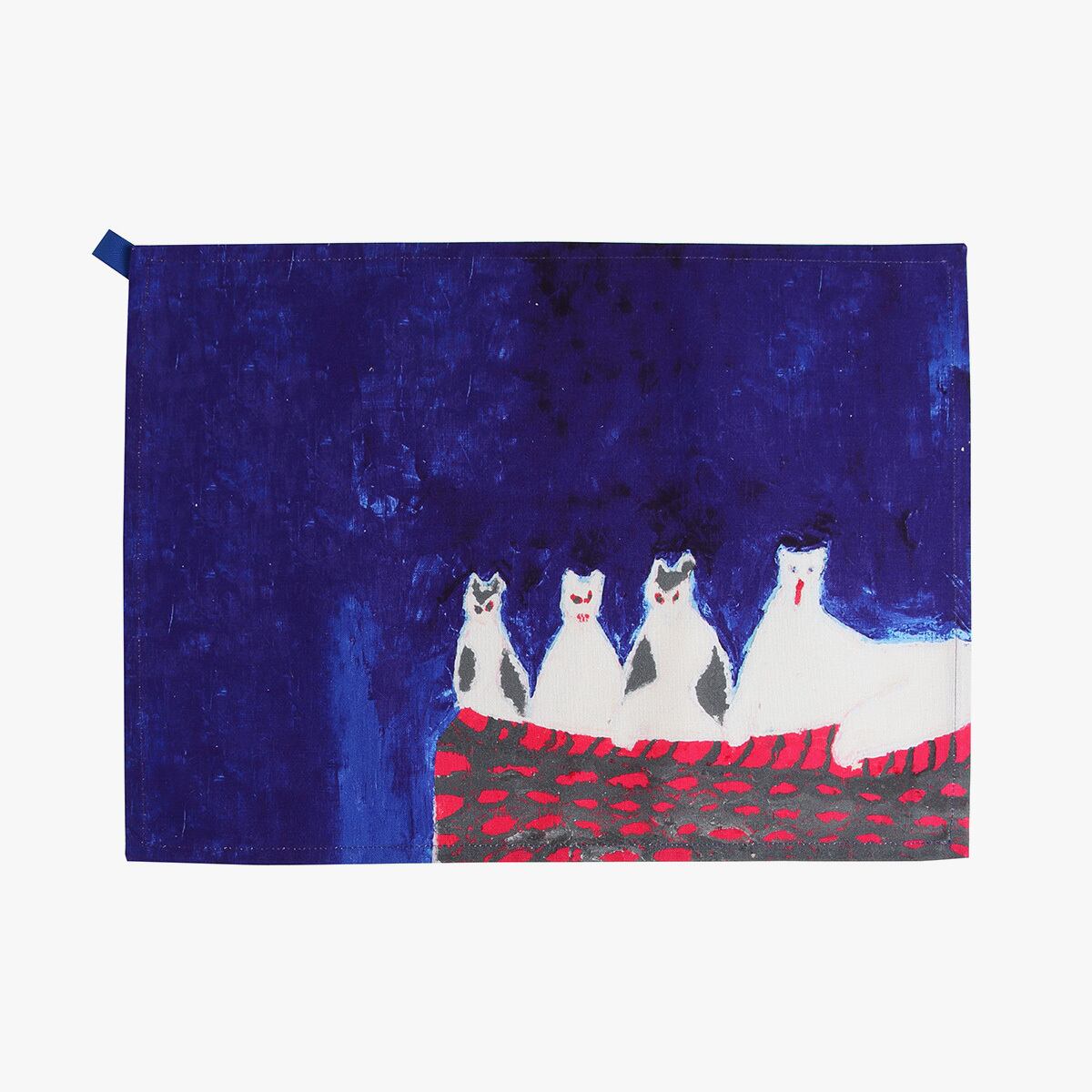 キッチンクロス「4匹の猫」小笹逸男