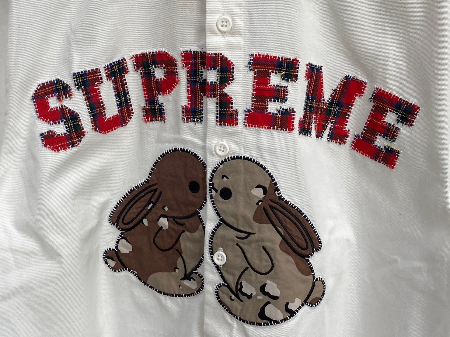 Supreme BUNNIES SS WORK SHIRT WHITE SMALL 79049 | BRAND BUYERS OSAKA