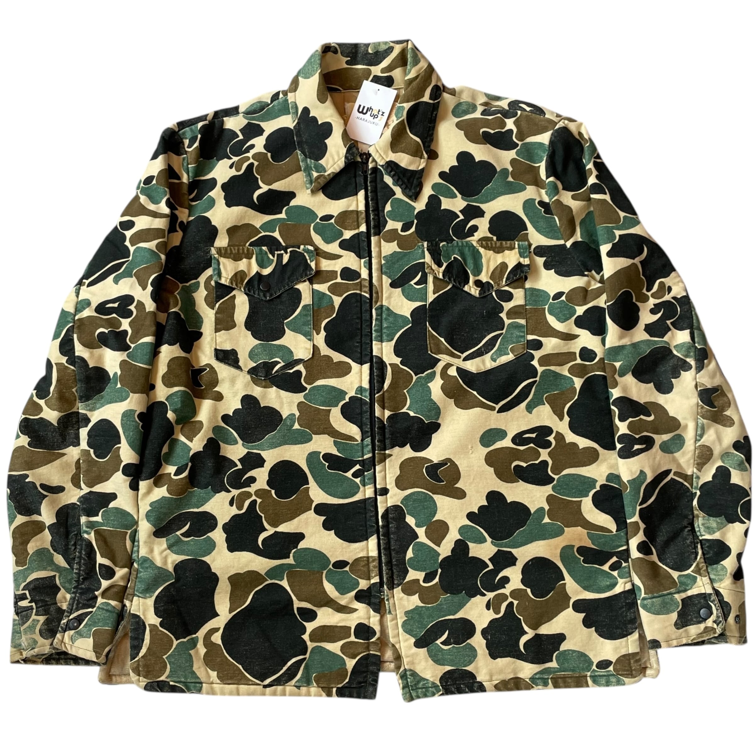 1970s Ideal "Duck hunter camouflage" quilting liner zip shirt