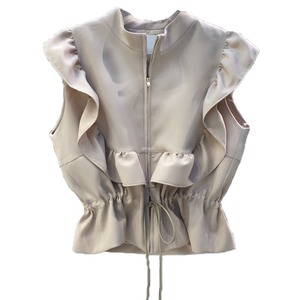 トップス レディース 送料無料 2色 シャツ カットソ— ブラウス クルーネック ジップ ジッパー スタンドカラー 襟付き フリル フリル襟 ペプラム ノースリーブ 白 ホワイト ライトブルー ブルー 青 水色 無地 トレンド かわいい 可愛い カジュアル シンプル きれいめ 上品 エレガント こなれ感 抜け感 ラブリー キュート ガーリー フェミニン 春 春服 夏 夏服 秋 秋服 冬 冬服 デート おでかけ 学生 通学 モテ 着回し 普段使い 重ね着 10代 20代 コーデ