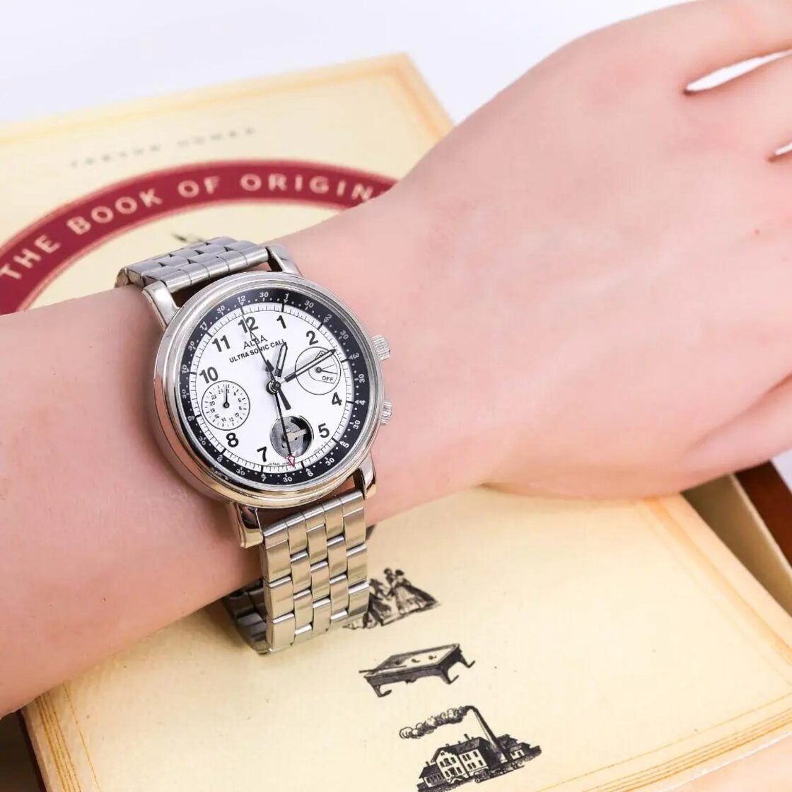 ◇現状品 SEIKO ALBA 腕時計 ウルトラソニックコール 純正ベルト y  
