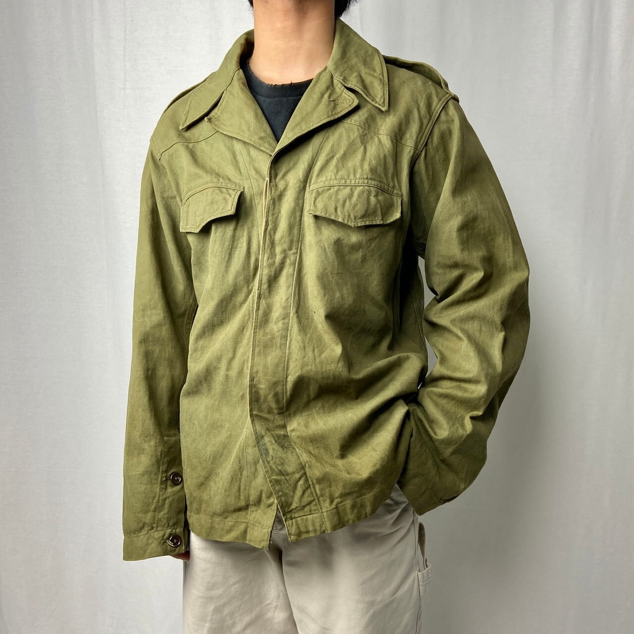 50年代 フランス軍 M-47/52 フィールドジャケット 軽量型 メンズL相当