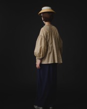 【suie】Polka dot gathered sleeve tunic/ポルカドットパフスリーブチュニック(ブラウン×ブラックドット)