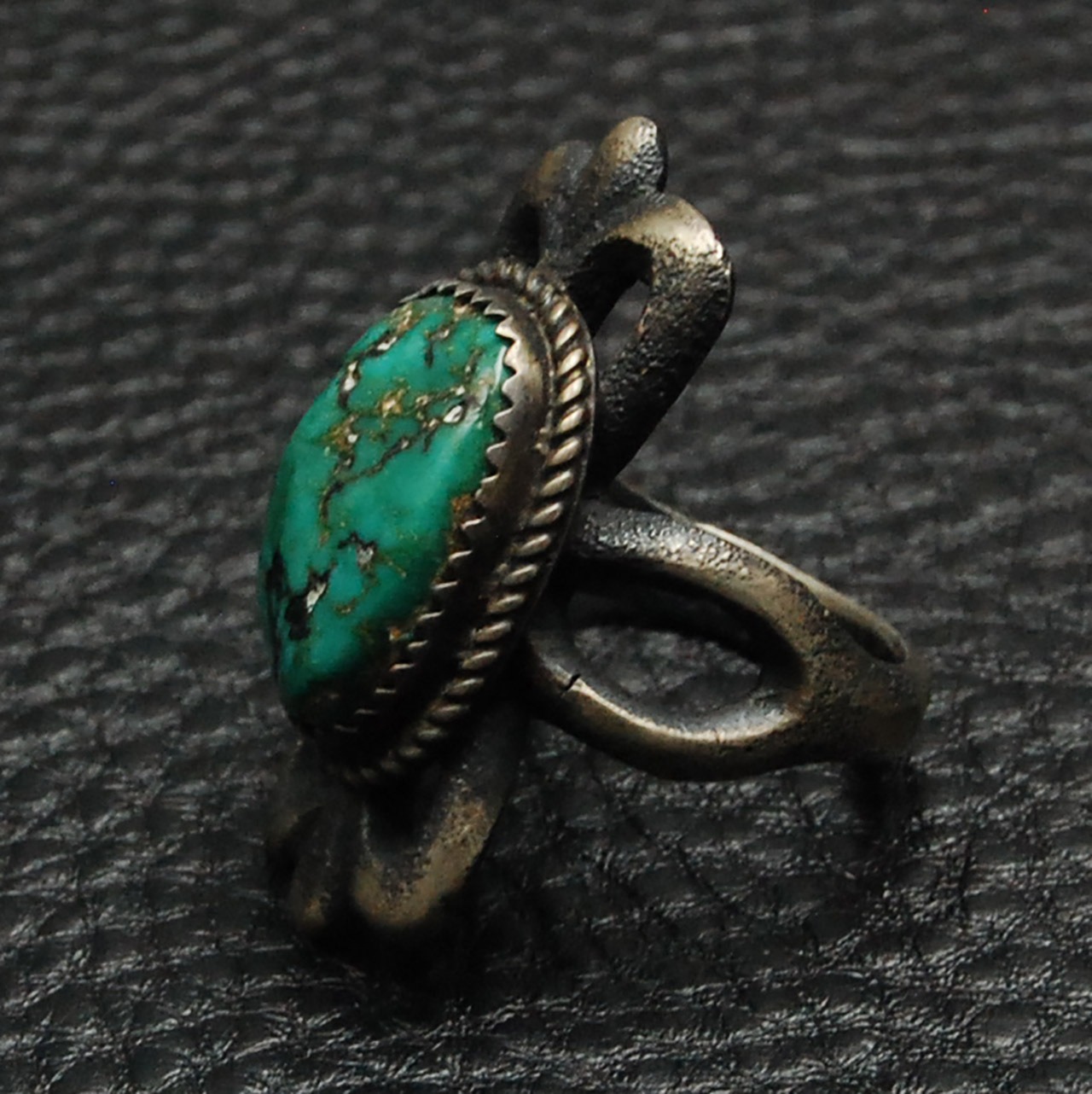 NAVAJO族 Martha Cayatineto作 ターコイズリング 13号 シルバー INDIAN  